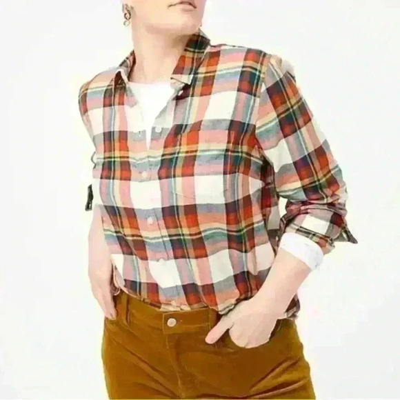 J.Crew Women’s Plaid Flannel Shirt Button Up Size Small - Picture 1 of 9